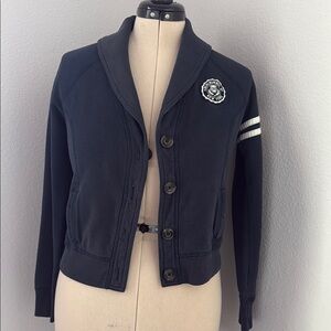 Abercrombie & Fitch Black Varsity Jacket with Emblem